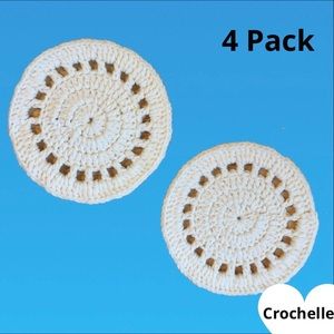 NEW Crochet Cream Boho Coasters (4 Pack)